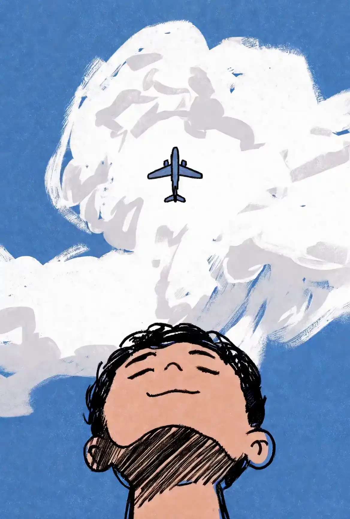 Grok Imagine Video 1.5 The plane flew over the boy's head AI video