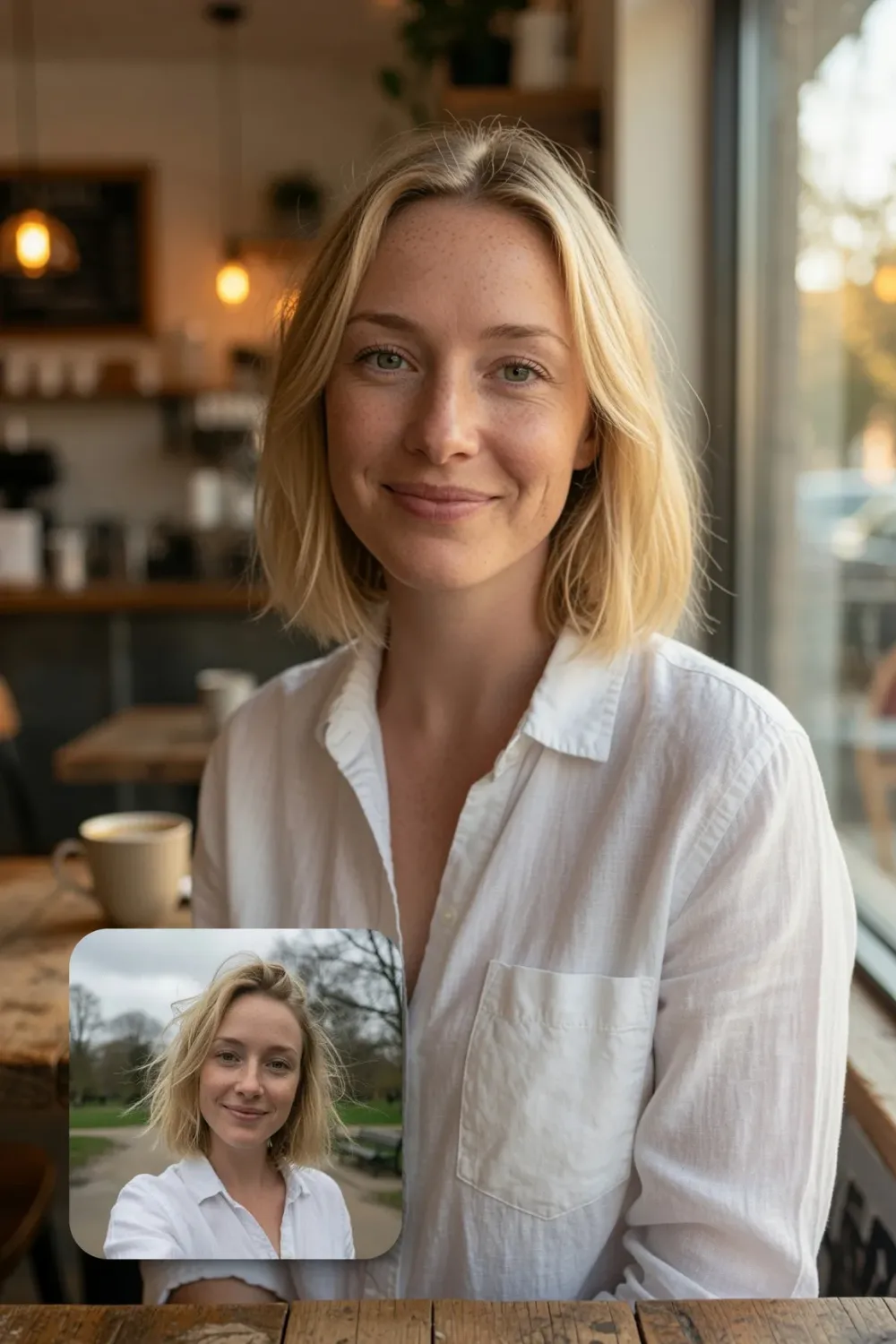 Natural dating profile portrait with an unretouched look made in Grok Imagine Image 2.0